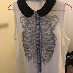 Sheer Peter Pan collar shirt